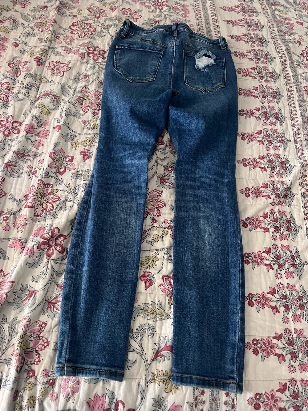 Wax Jean High Waisted Distressed Skinny Jeans Size 7/28 Blue Ripped Denim